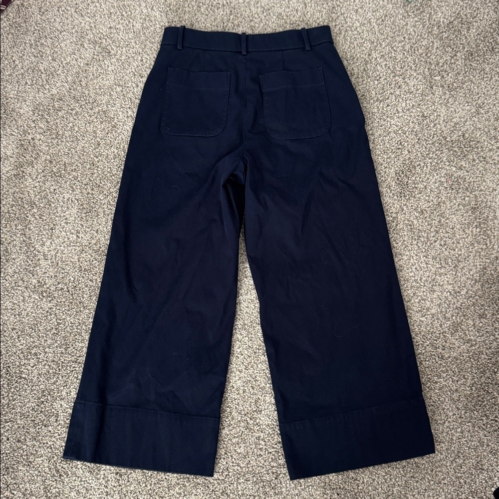 Spanx Women's Stretch Twill Cropped Wide Leg Pant in Navy - Picture 7 of 9